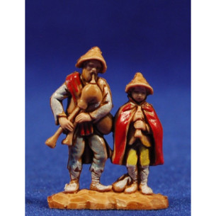 Shepherds musicians with cornamuse 3,5 cm plastic Moranduzzo - Landi 700 style