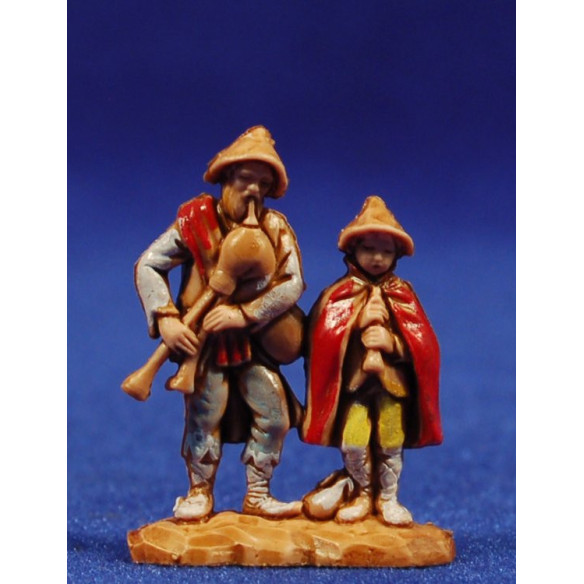 Shepherds musicians with cornamuse 3,5 cm plastic Moranduzzo - Landi 700 style