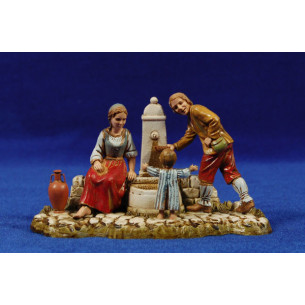 Shepherds on a fountain 10 cm plastic Moranduzzo - Landi 700 style
