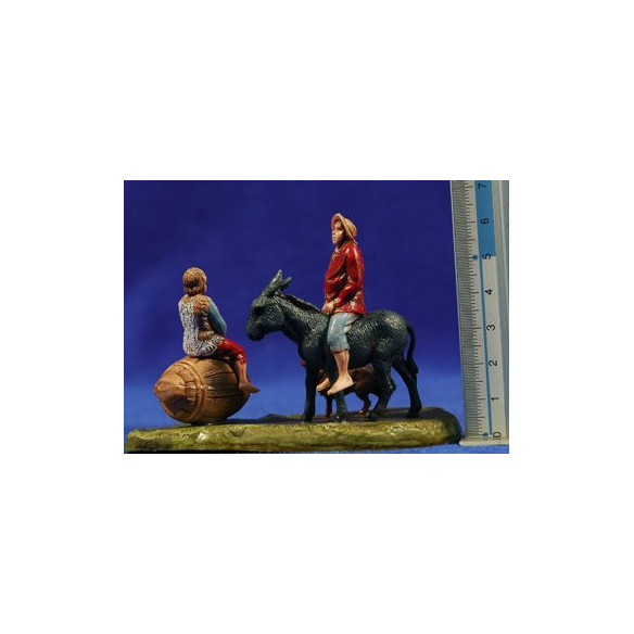 Pastor con asno, perro y niño 6 cm plástico Moranduzzo - Landi estilo 700