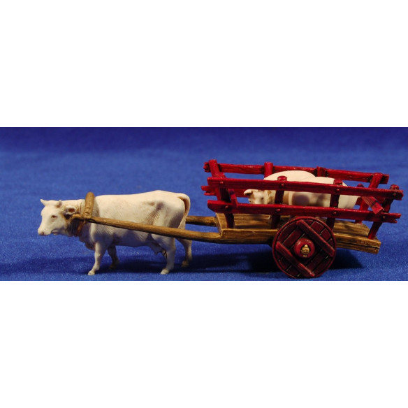 Cart with two pigs 6 cm plastic Moranduzzo - Landi 700 style