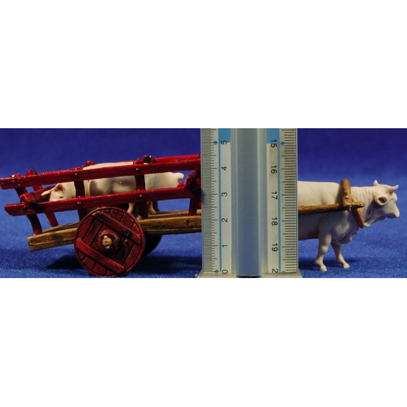 Cart with two pigs 6 cm plastic Moranduzzo - Landi 700 style