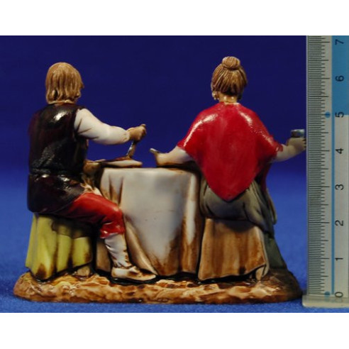 Pastores en la mesa 8 cm plástico Moranduzzo - Landi estilo 700