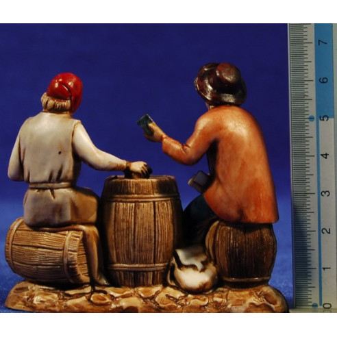 Pastores  jugando a cartas 8 cm plástico Moranduzzo - Landi estilo 700