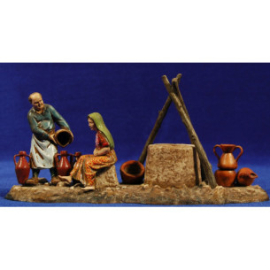 Grup dona aiguader gerres i pou 10 cm plàstic Moranduzzo - Landi estil ebraic