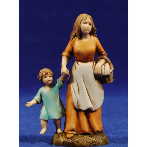 Woman and children 10 cm plastic Moranduzzo - Landi 700 style