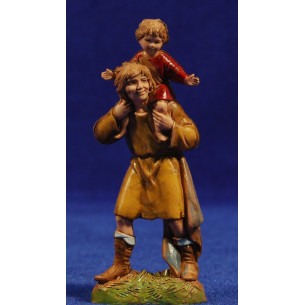 Pastore con bambino in spalla 10 cm plastica Moranduzzo - Landi stile 700