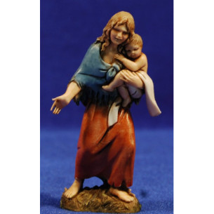 Pastora amb nen en braços 10 cm plàstic Moranduzzo - Landi estil 700