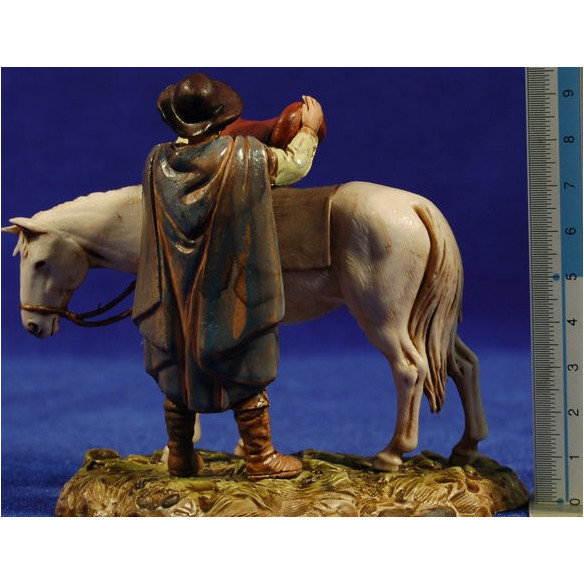 Shepherd with a horse 10 cm plastic Moranduzzo - Landi 700 style