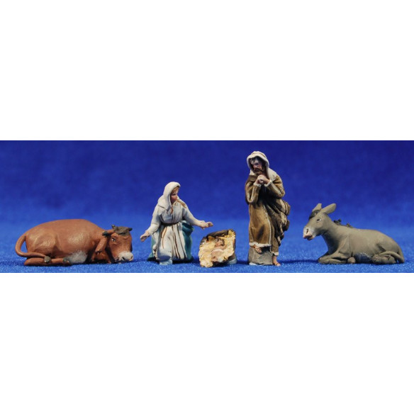 Nativity model B 4 cm clay painted De Francesco