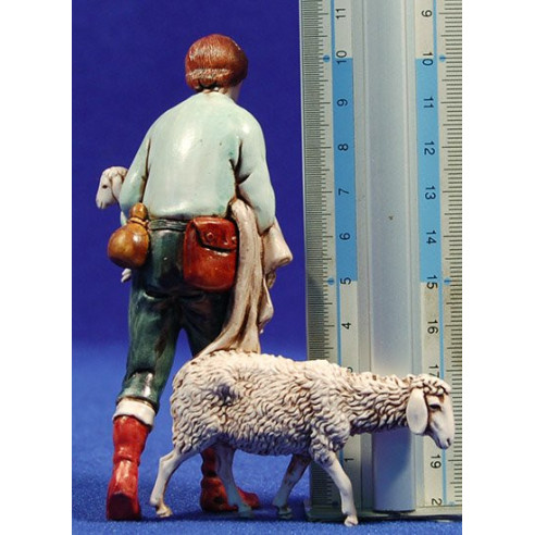 Pastor con corderos 11 cm plástico Moranduzzo - Landi estilo ebraico
