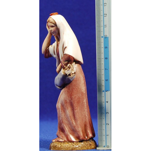 Contadina con legna and vasoio 12-13 cm plastica Moranduzzo - Landi stile 700