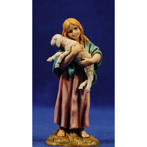 Zingarella con agnello 12-13  cm plastica Moranduzzo - Landi stile 700