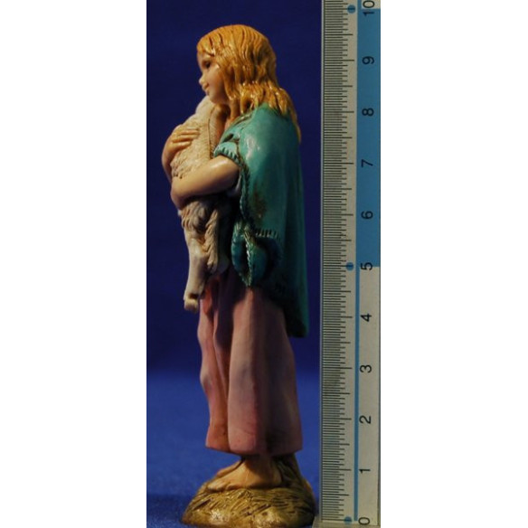 Zingarella con agnello 12-13  cm plastica Moranduzzo - Landi stile 700