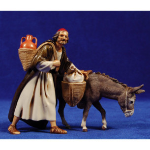 Pastor con asno 12-13  cm plástico Moranduzzo - Landi estilo 700