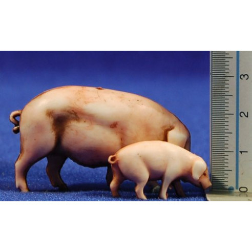 Gruppo di maiali 10 cm plastica Moranduzzo - Landi