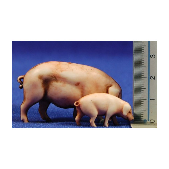 Gruppo di maiali 10 cm plastica Moranduzzo - Landi