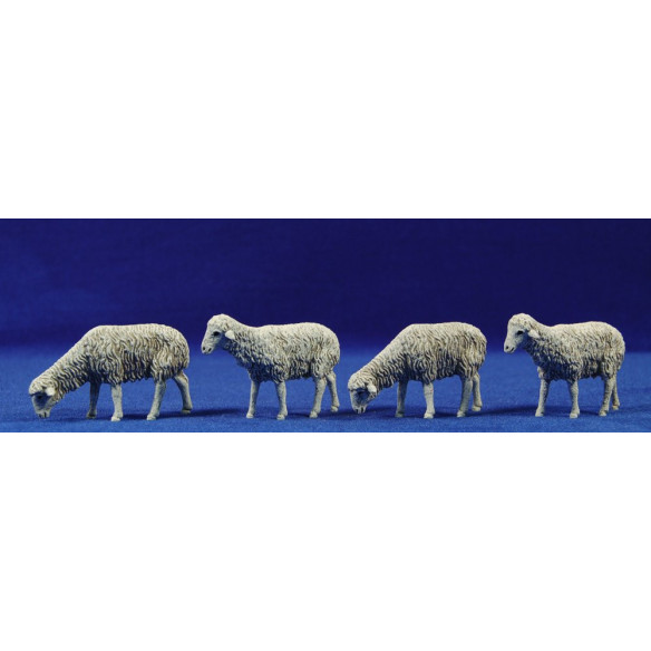 Gruppo cuattro pecore 12-13  cm plastica Moranduzzo - Landi