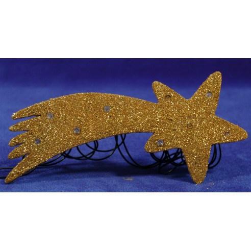 Stella oro natività illuminata 17 cm plastica