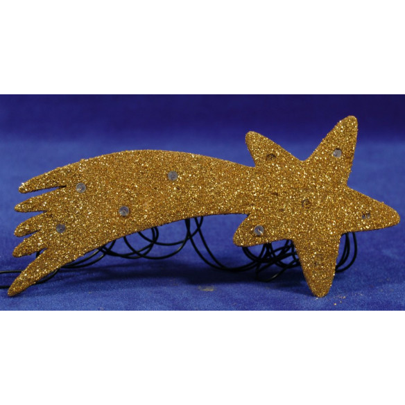 Stella oro natività illuminata 17 cm plastica