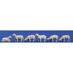 Gruppo 6 pecore 6'5 cm plastica Moranduzzo - Landi