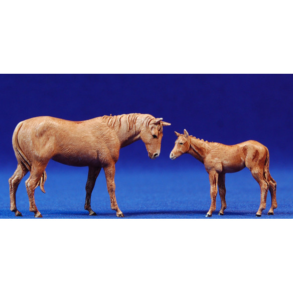 Gruppo cavallo e pulerdo 8 cm plastica Moranduzzo - Landi