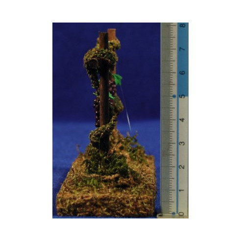 Filare di vigna con uva nera 7 cm plastica muschio