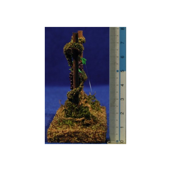 Filare di vigna con uva nera 7 cm plastica muschio