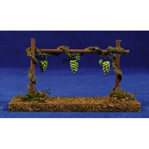 Viñedo de uva blanca 7 cm plástico musgo