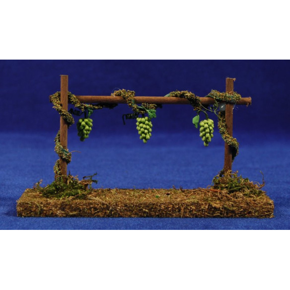 Viñedo de uva blanca 7 cm plástico musgo