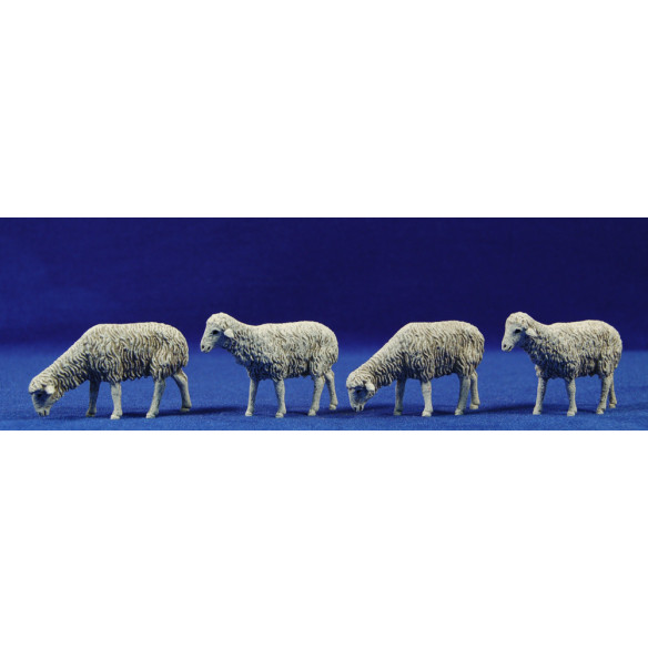 Gruppo cuattro pecore 12-13  cm plastica Moranduzzo - Landi