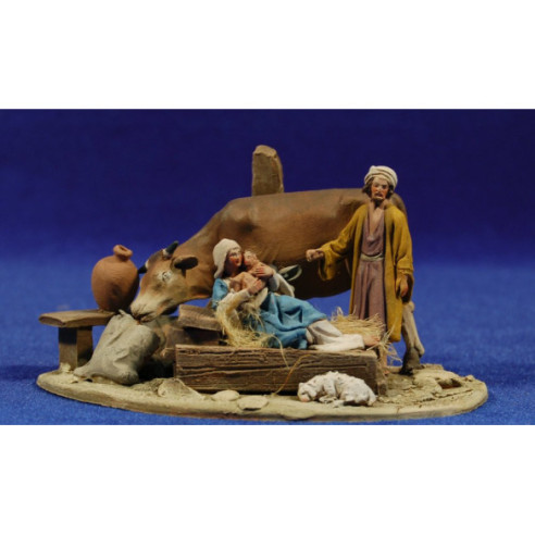 Nativity model 1 5,5 cm clay painted De Francesco