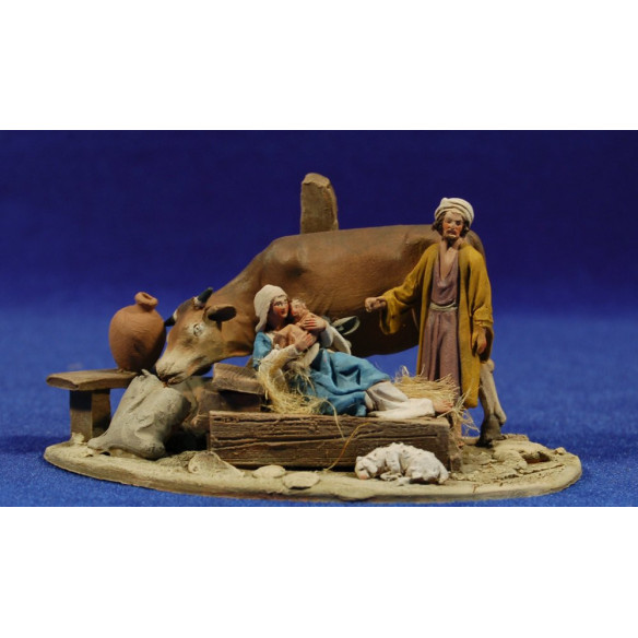 Nativity model 1 5,5 cm clay painted De Francesco