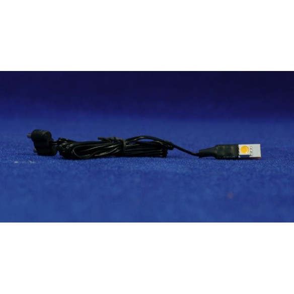 Bombilla led azul con cable 1 cm plastico