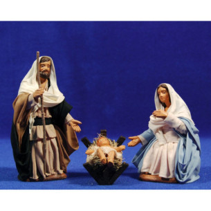 Natività in piedi  senza bue ne asino13 cm terracota e stoffe