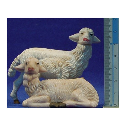 Gruppo 4 pecore 15 cm plastica