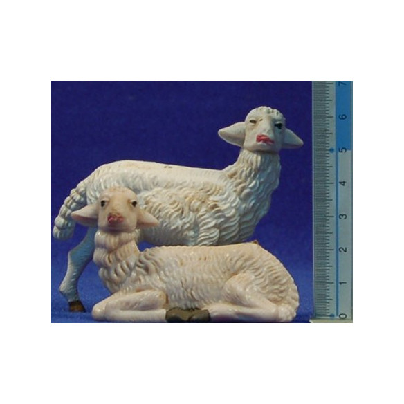 Gruppo 4 pecore 15 cm plastica
