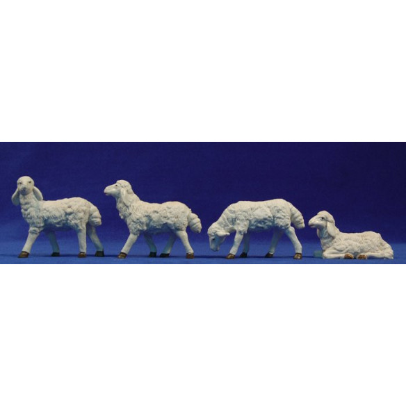 Gruppo 4 pecore 20 cm plastica