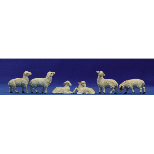 Gruppo sei pecore M2 8 cm plastica