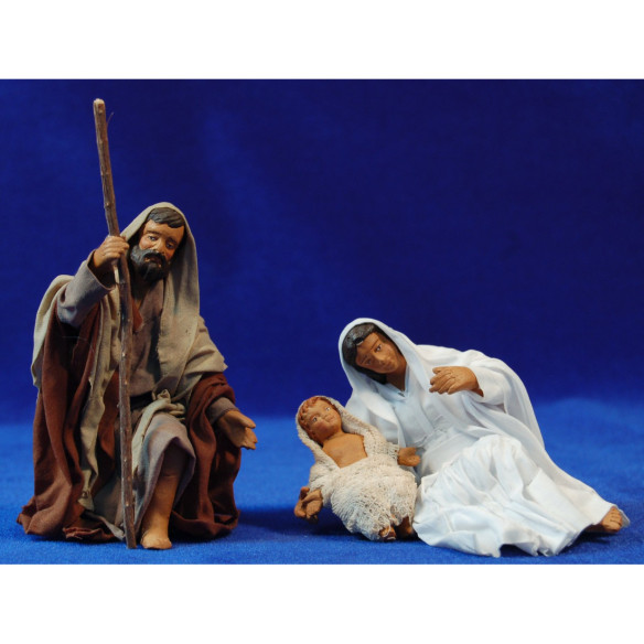 Nacimiento sin buey ni asno 13 cm ropa y barro
