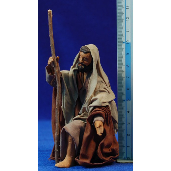 Nacimiento sin buey ni asno 13 cm ropa y barro