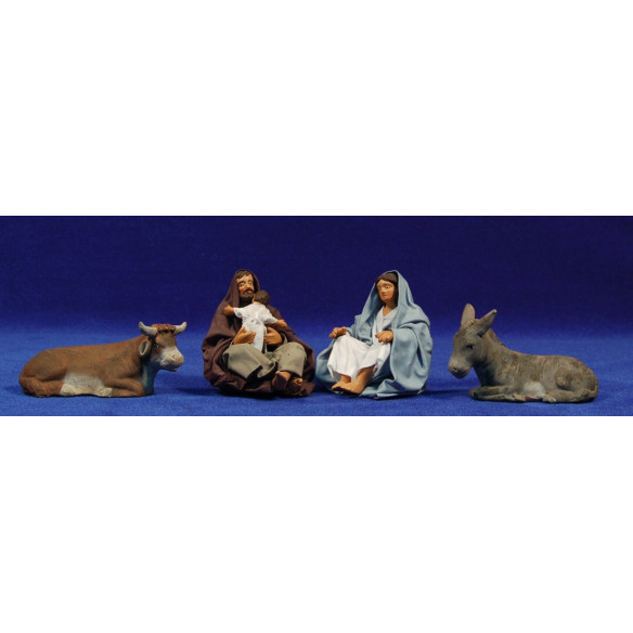 Nativity lying 13 cm clay and clothes
