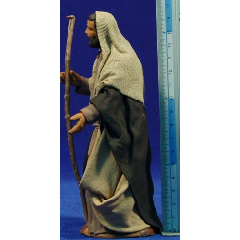 Natività 16 cm stoffe e terracotta
