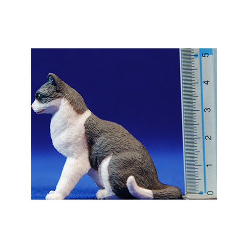 Gato sentado 12 cm plástico calidad