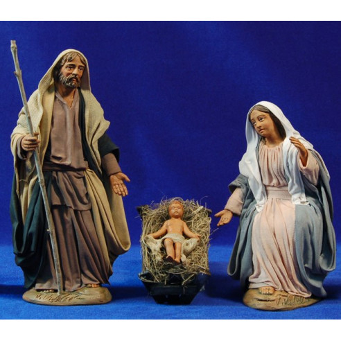Nativity without cow neither mule 20 cm clay and clothes