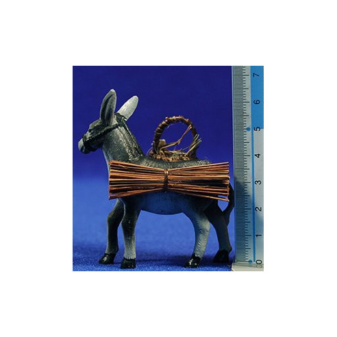 Asino con cestino e legna 6-8 cm plastica