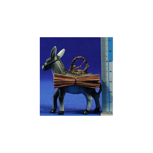 Asino con cestino e legna 6-8 cm plastica