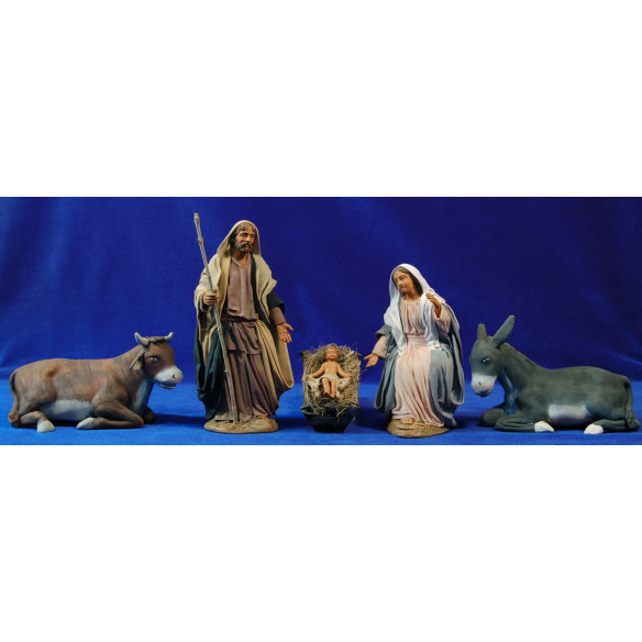 Nativity 20 cm clay and clothes