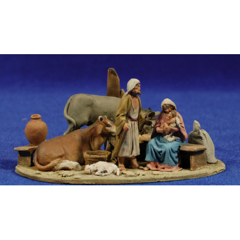 Natività modello 2 5,5 cm terracotta dipinte De Francesco