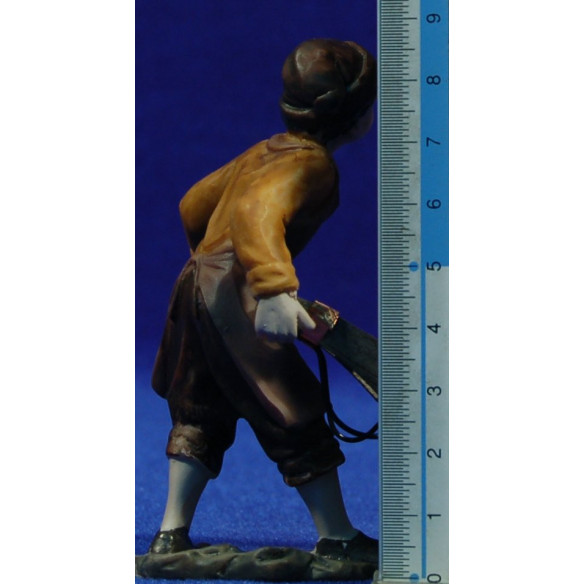 Sheperd with a cart 9 cm resin